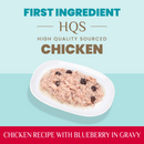 Canned Cat Food - Supportive Formulas HQS - Immune Support Formula - Chicken Recipe with Blueberry in Gravy - Adult