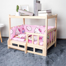 Kitty Cat Solid Wood Pet Bed with Top Shelf