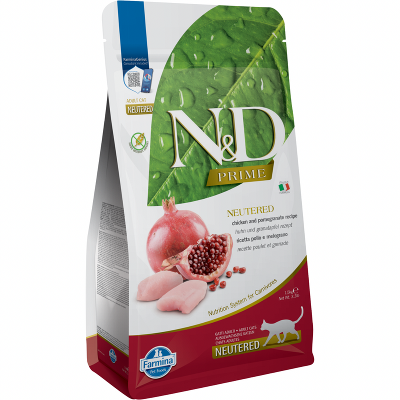 猫干粮 - N & D - 优选 - 鸡肉 & 石榴 - 绝育成年猫