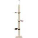 Adjustable Floor-to-Ceiling Cat Tree, 4-Tier Vertical Climbing Tower