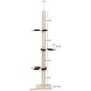 Adjustable Floor-to-Ceiling Cat Tree, 4-Tier Vertical Climbing Tower