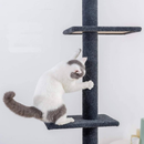 Adjustable Floor-to-Ceiling Cat Tree, 4-Tier Vertical Climbing Tower
