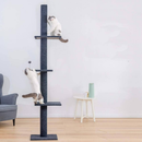 Adjustable Floor-to-Ceiling Cat Tree, 4-Tier Vertical Climbing Tower