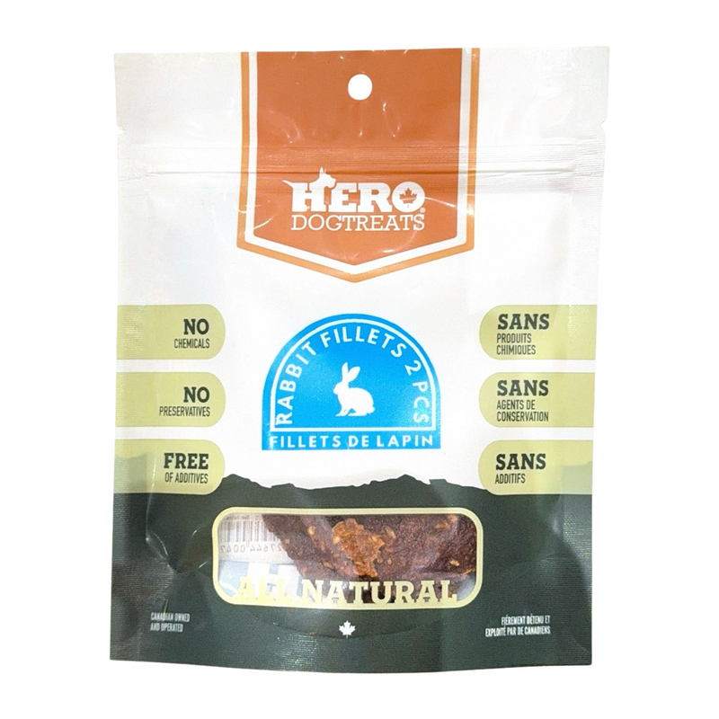 Traitement de mastication de chien - Fiffet de lapin - 2 PCS