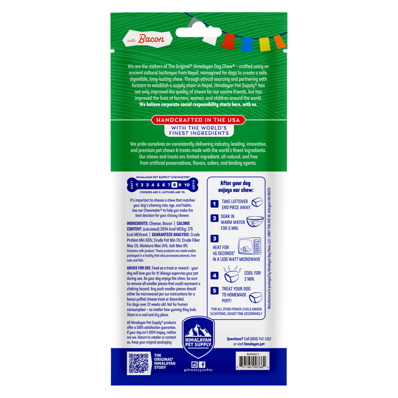 Yak Cheese Dog Chew - Bacon