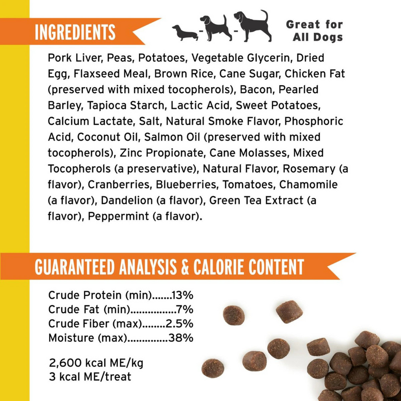 Soft & Chewy Dog Treat - TRAINING REWARDS - Bacon Flavor