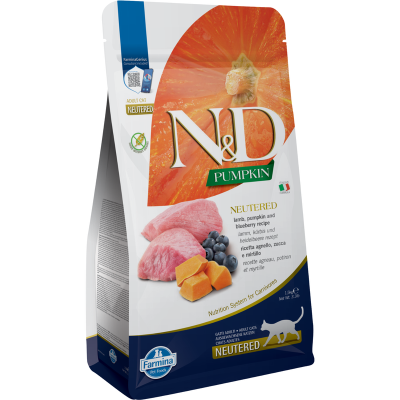 猫干粮 - N & D - 南瓜 - 羊肉，南瓜 & 蓝莓 - 绝育成年猫