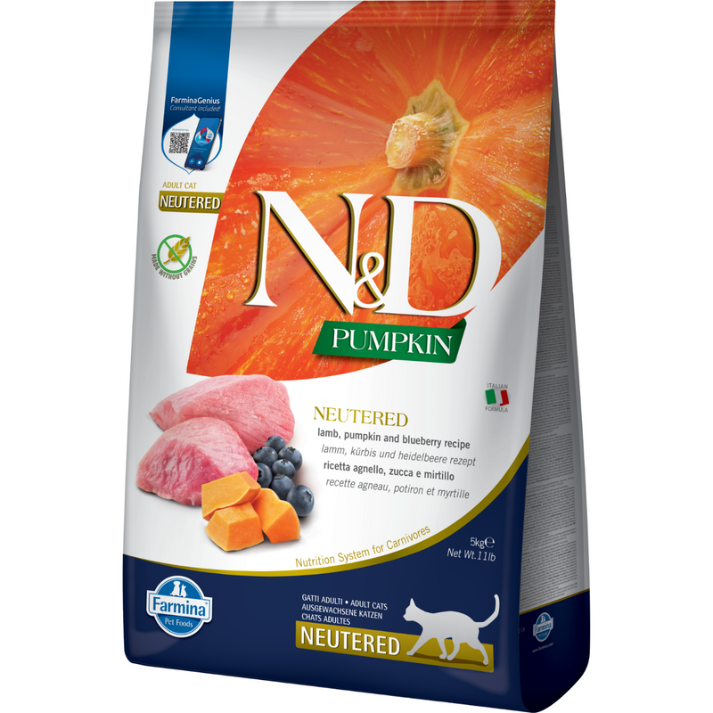 猫干粮 - N & D - 南瓜 - 羊肉，南瓜 & 蓝莓 - 绝育成年猫