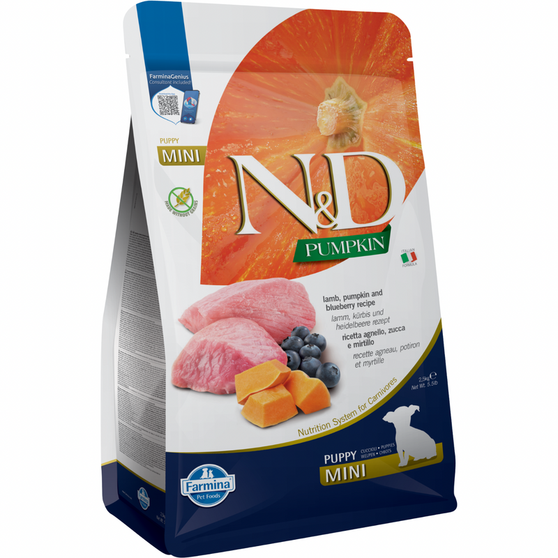 Aliments pour chiens sèches - N & D - Citrouille - Lamb & Blueberry - Puppy Mini