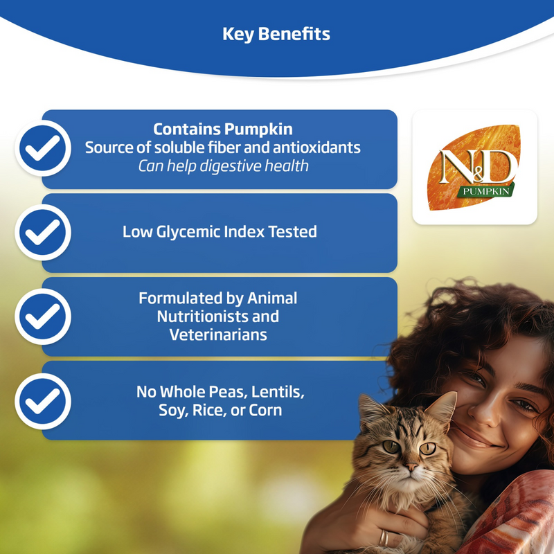 Nourriture pour chats en conserve - N&D - Pumpkin - Venaison et citrouille - Adulte - 2,5 oz