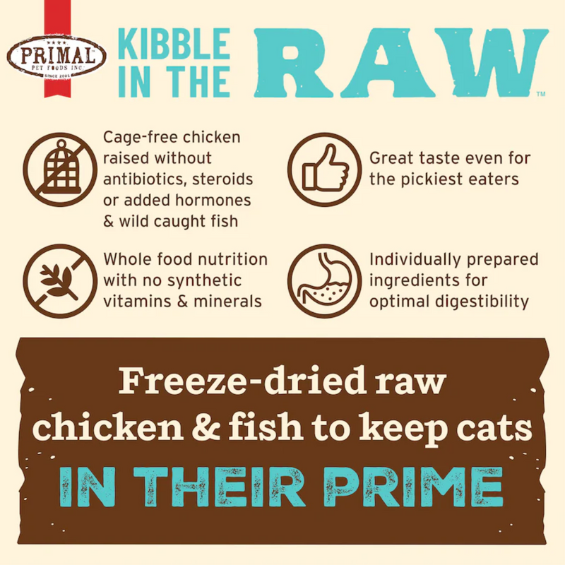 Freeze Dried Cat Food - KIBBLE IN THE RAW - Chicken & Fish Recipe