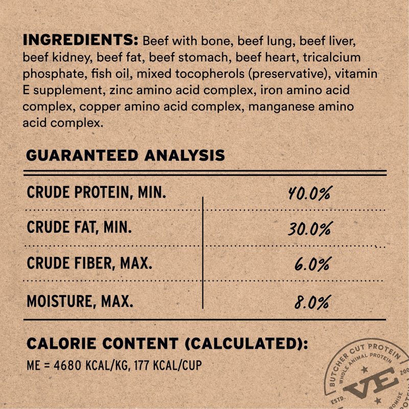 Freeze Dried Dog Food - Beef Entree - Soft Nibs - 14 oz