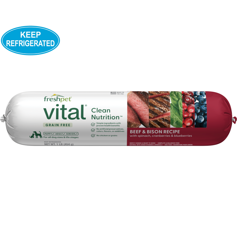 Aliments pour chiens cuits - Vital - Recette de bœuf sans céréales et de bison