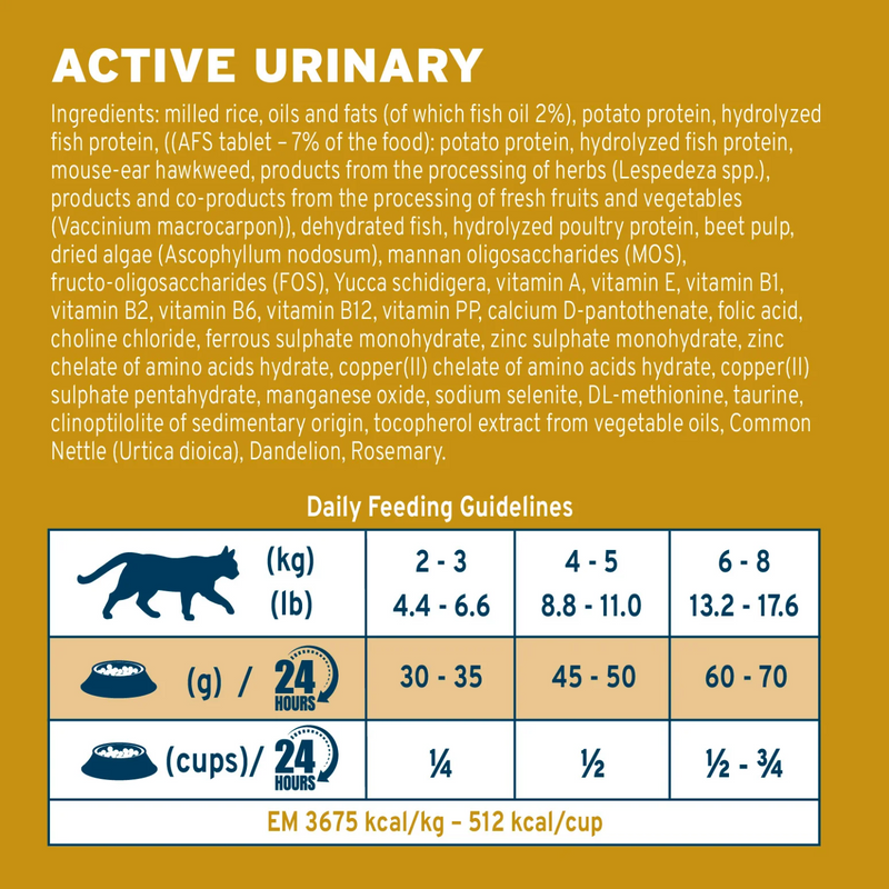 Dry Cat Food - ACTIVE URINARY - Nutraceutic Active Urinary Support - Adult