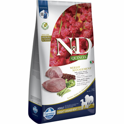 狗干粮 - N & D - 藜麦 - 体重控制 - 羊肉 - 中大型犬