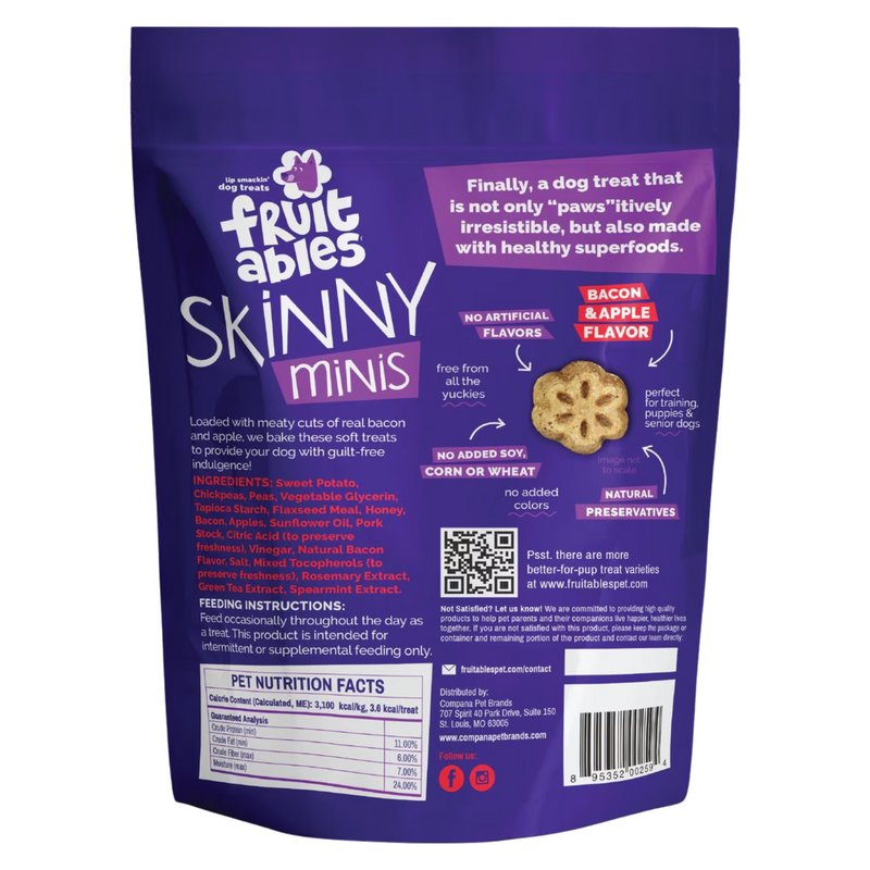 Skinny Minis - Treat de chien souple - Pomme Bacon - 5 oz