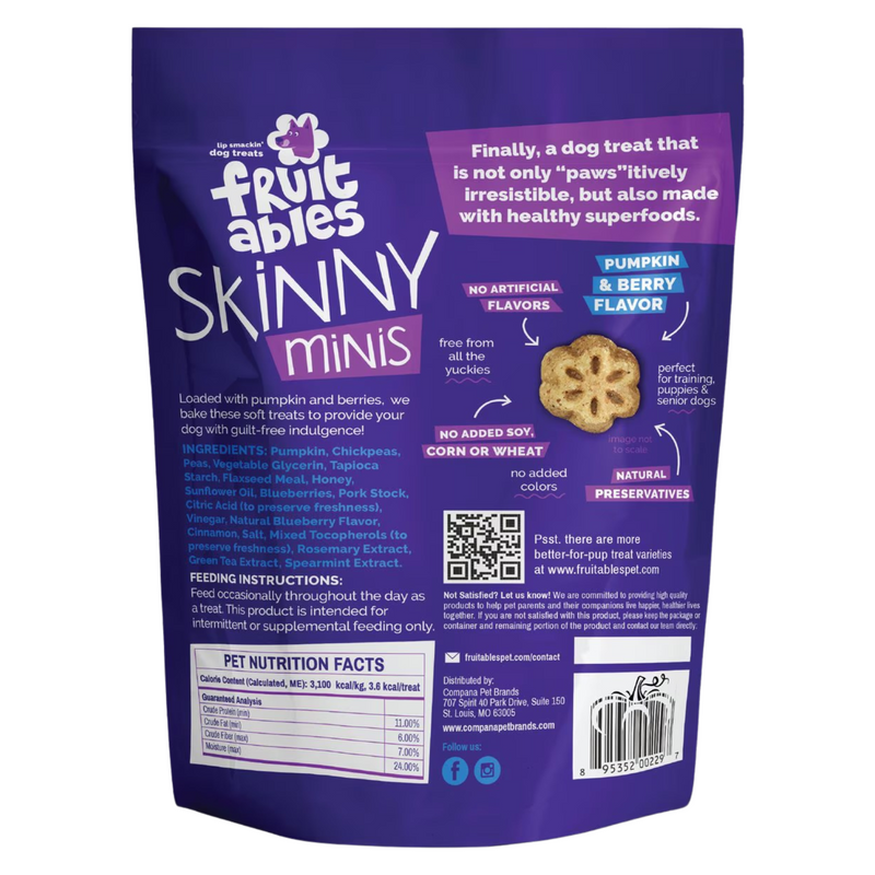 Soft & Chewy Dog Treat - Skinny Minis - Pumpkin & Berry Flavor