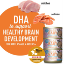 幼猫罐头 - Baby 慕斯 & 肉丝 - 鸡肉三文鱼鸡肝配方 - 1.9盎司三罐装