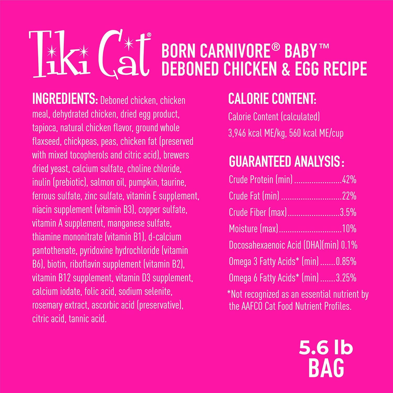Alimentation sèche pour chats - Carnivore Baby - Kitten Santé: Poulet et œuf débondé - 2,8 lb