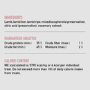 Freeze Dried Dog Treat - Lamb Recipe