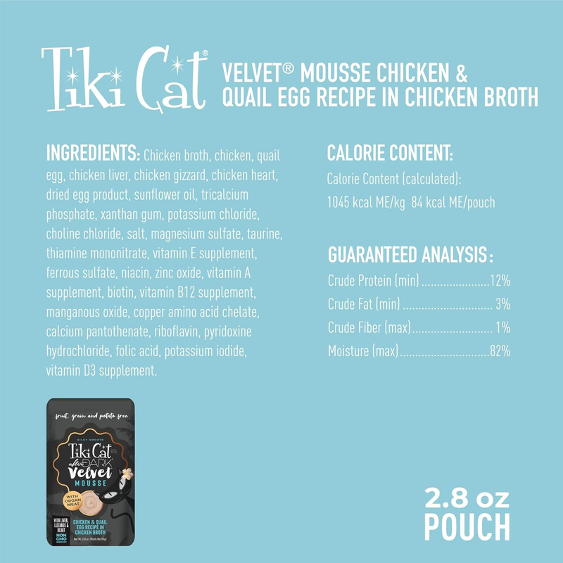 Wet Cat Food - AFTER DARK VELVET MOUSSE - Chicken & Quail Egg Recipe