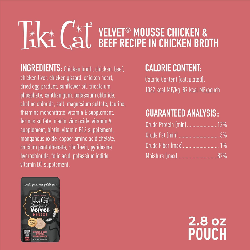 Wet Cat Food - AFTER DARK VELVET MOUSSE - Chicken & Beef Recipe