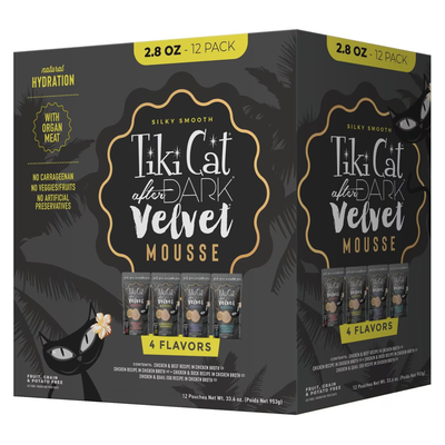 Nourriture pour chats humides - After Dark Velvet Mousse - Pack de variétés - Socle de 2,8 oz, étui de 12