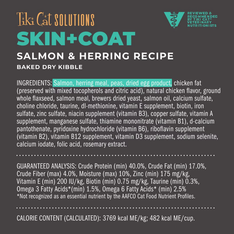 Dry Cat Food - SOLUTIONS - Skin + Coat - Salmon & Herring Recipe