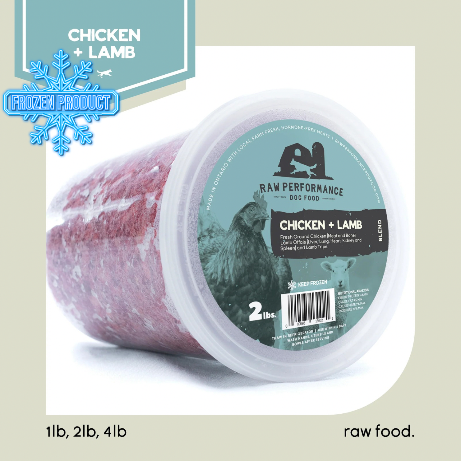 Frozen Raw Food - Chicken + Lamb Blend – J & J Pet Club