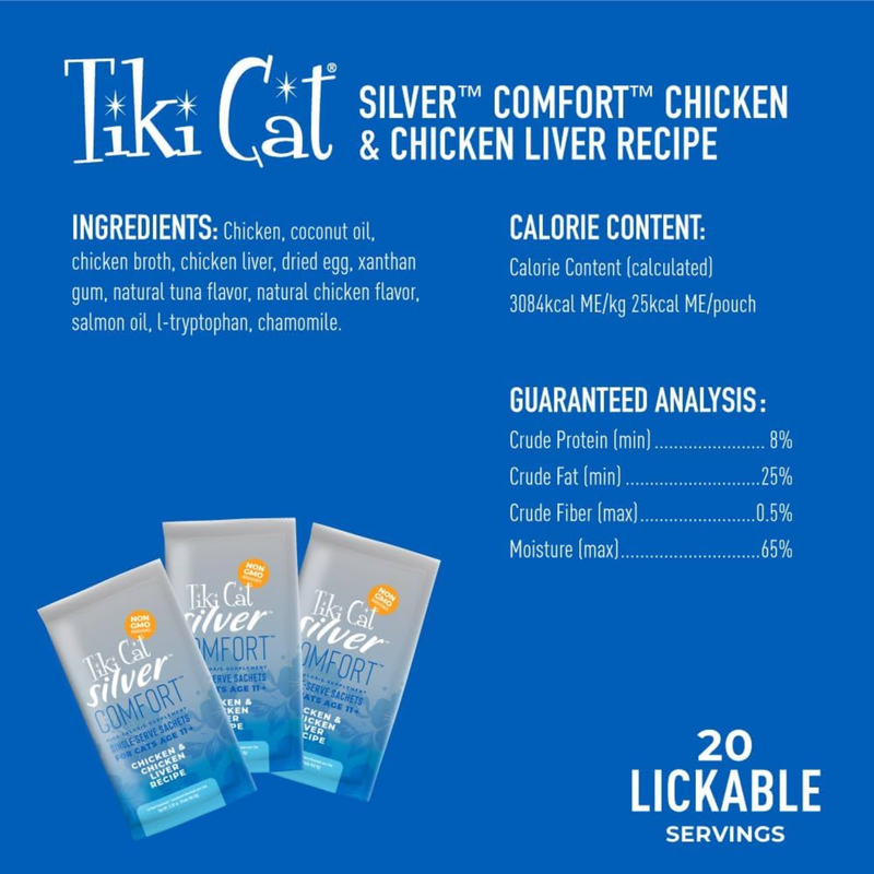 High Calorie Cat Supplement - SILVER COMFORT - Chicken & Chicken Liver Recipe - Senior