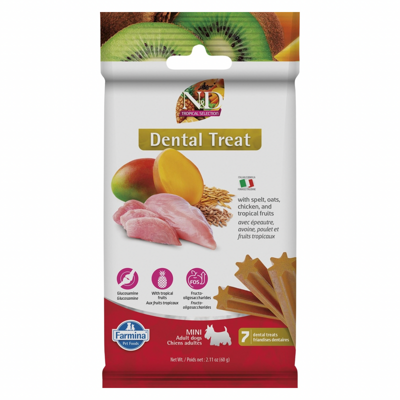Dog Dental Treat - N & D - Chicken & Tropical Fruits - Adult Mini