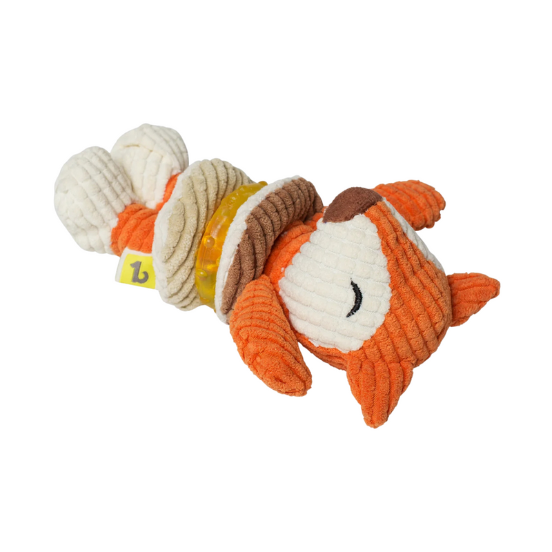 Puppy Toy with Teething Ring - Baby Fox