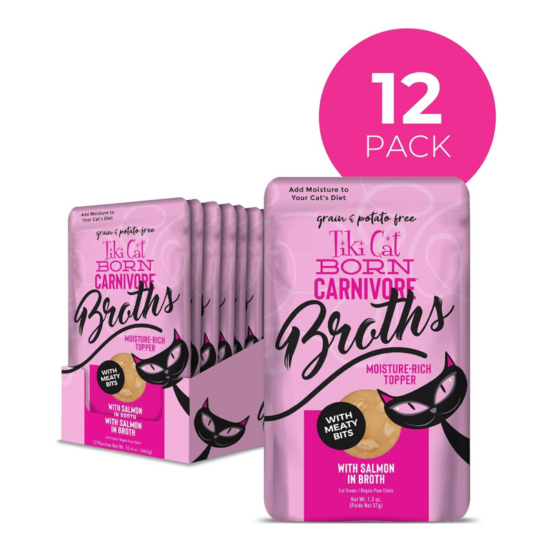 Cat Food Topper - Bouths - Saumon dans le bouillon - 1,3 oz Pouche