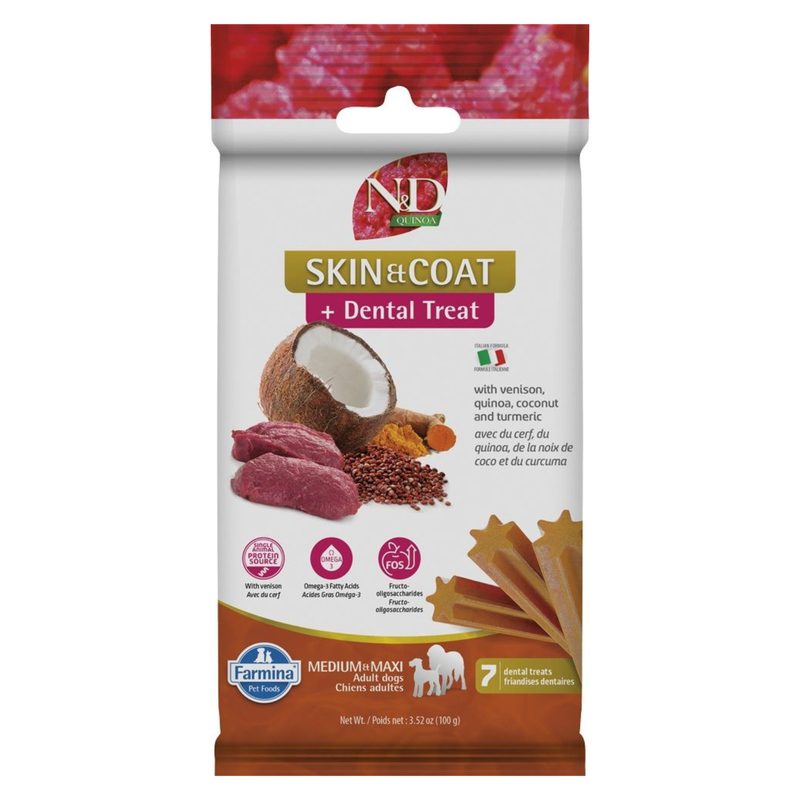 Dog Dental Treat - N & D - Skin & Coat - Venison - Adult Medium & Maxi