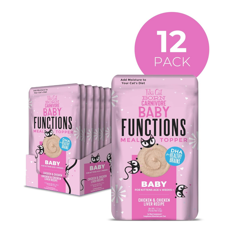 Wet Cat Food Topper - BORN CARNIVORE Baby Functions - Chicken & Chicken Liver - Kitten