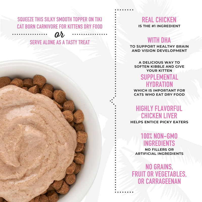 Wet Cat Food Topper - BORN CARNIVORE Baby Functions - Chicken & Chicken Liver - Kitten