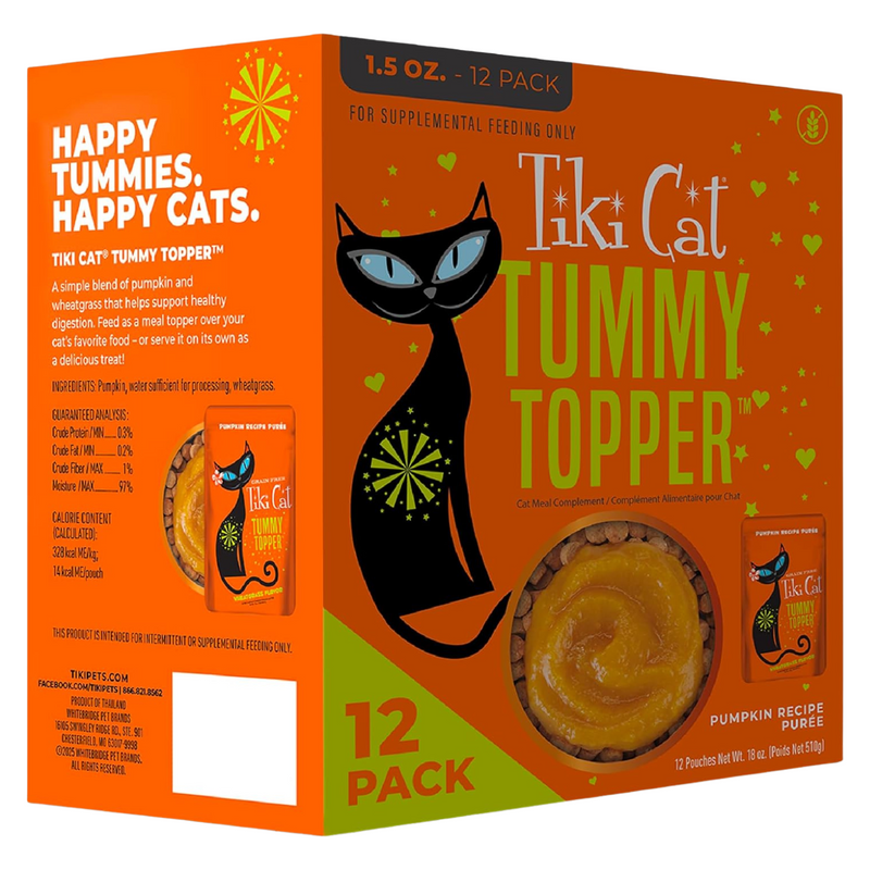 Wet Cat Food Topper - TUMMY TOPPER - Pumpkin Puree & Wheatgrass