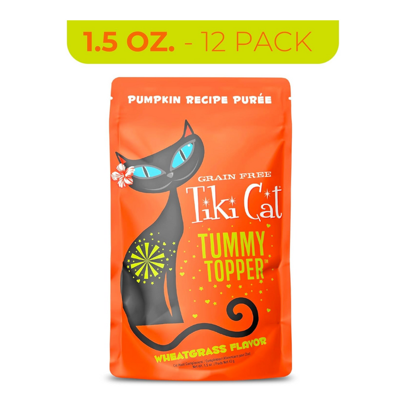 Wet Cat Food Topper - TUMMY TOPPER - Pumpkin Puree & Wheatgrass