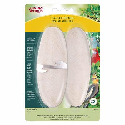 Cuttlebone with Holder - Large (6" - 7"), Twinpack