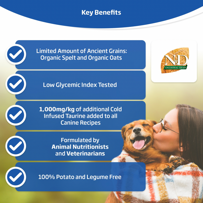 Dry Dog Food - N & D - ANCESTRAL GRAIN - Chicken & Pomegranate - Puppy Medium & Maxi