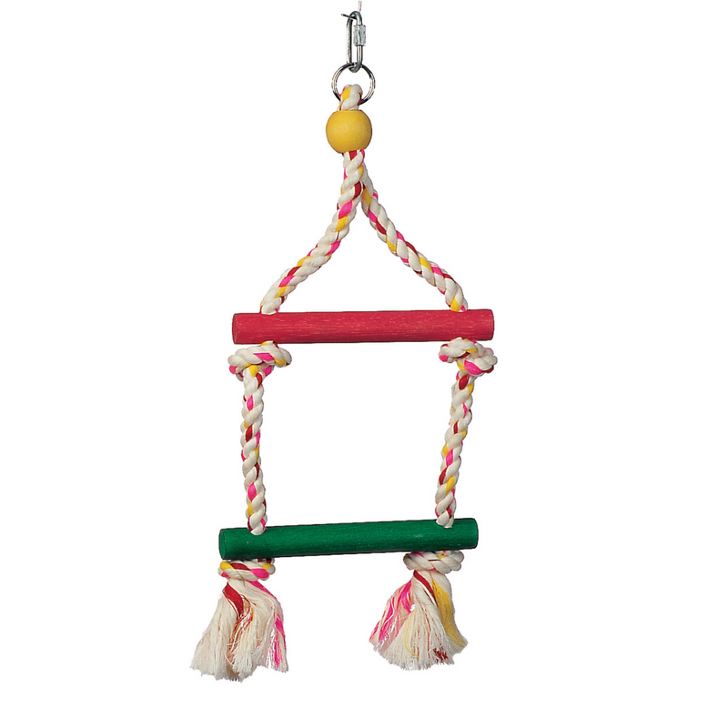 Junglewood Bird Toy, 2-Step Rope Ladder, Small