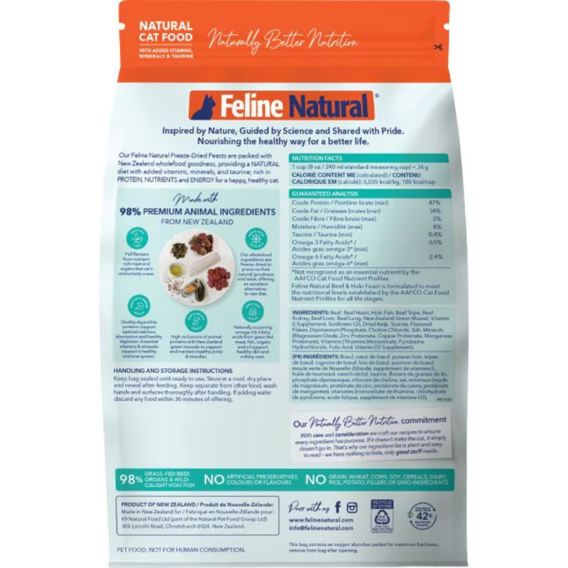 Freeze Dried Cat Food - Beef & Hoki Feast