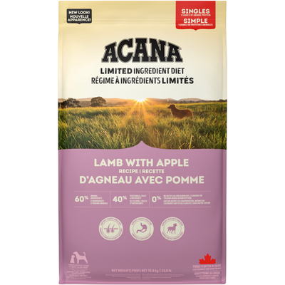 Dry Dog Food - Singles - Limited Ingredient Diet - Lamb with Apple Recipe