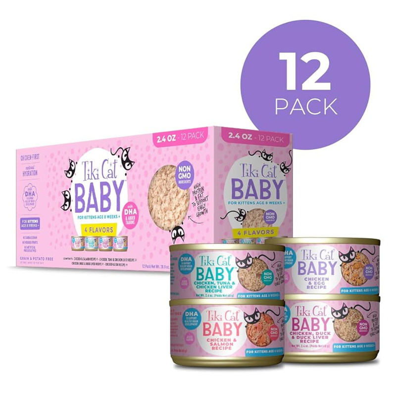 Nourriture pour chats en conserve - Baby - Pack de variétés pour chatons - 2,4 oz Can, cas de 12