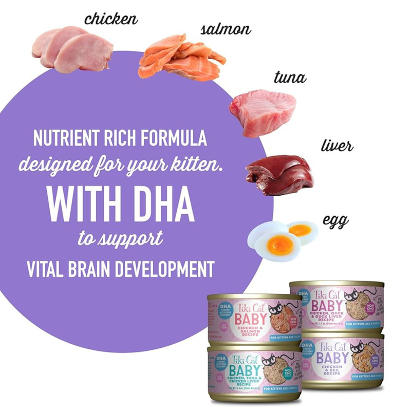 Nourriture pour chats en conserve - Baby - Pack de variétés pour chatons - 2,4 oz Can, cas de 12