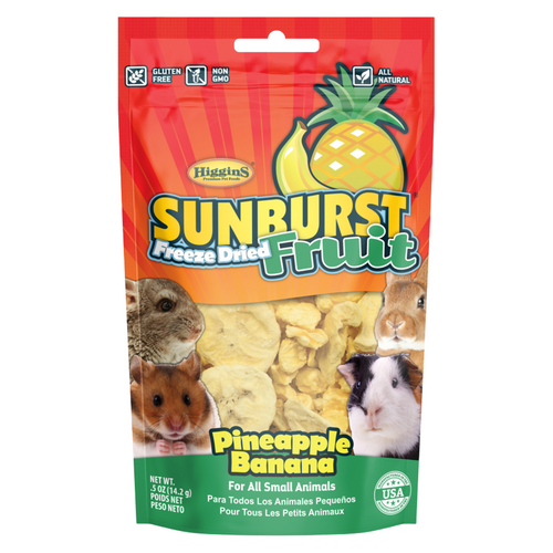 Small Animal Treat - SUNBURST - Freeze Dried Fruit - Pineapple Banana - 0.5 oz