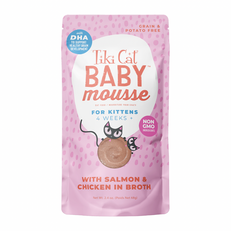Wet Cat Food - BABY MOUSSE - Salmon & Chicken in Broth - Kitten