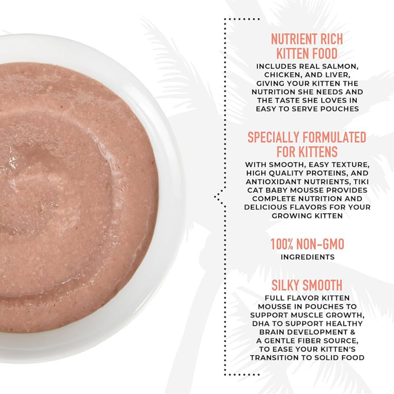Wet Cat Food - BABY MOUSSE - Salmon & Chicken in Broth - Kitten