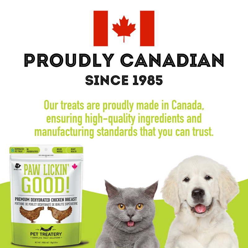 Dog & Cat Treat - Paw Lickin' Good - Premium Dehydrated Protein Chicken Breast