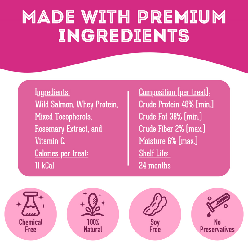 Dog & Cat Treat - Let's Hook Up - Premium Freeze Dried Salmon - 50 g